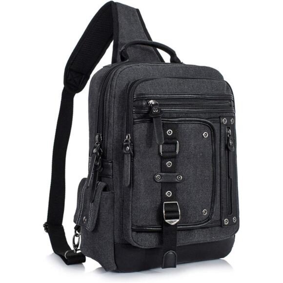 NEW Black Messenger Sling Bag for Men - Picture 1 of 4